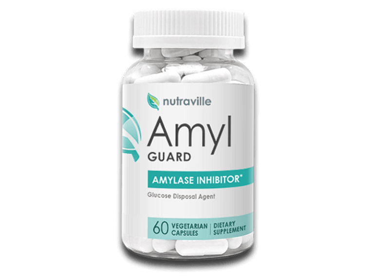 Nutraville Amyl Guard amylase inhibitor dietary supplement with 60 vegetarian capsules for glucose disposal