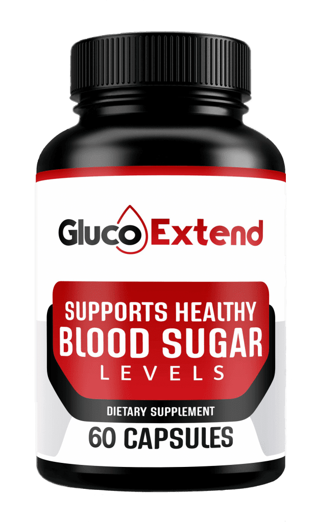 Gluco Extend dietary supplement bottle with 60 capsules supporting healthy blood sugar levels