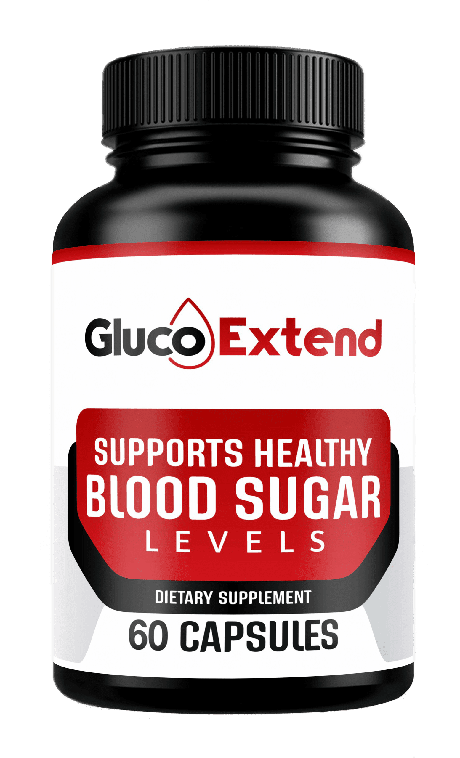 Gluco Extend dietary supplement bottle with 60 capsules supporting healthy blood sugar levels