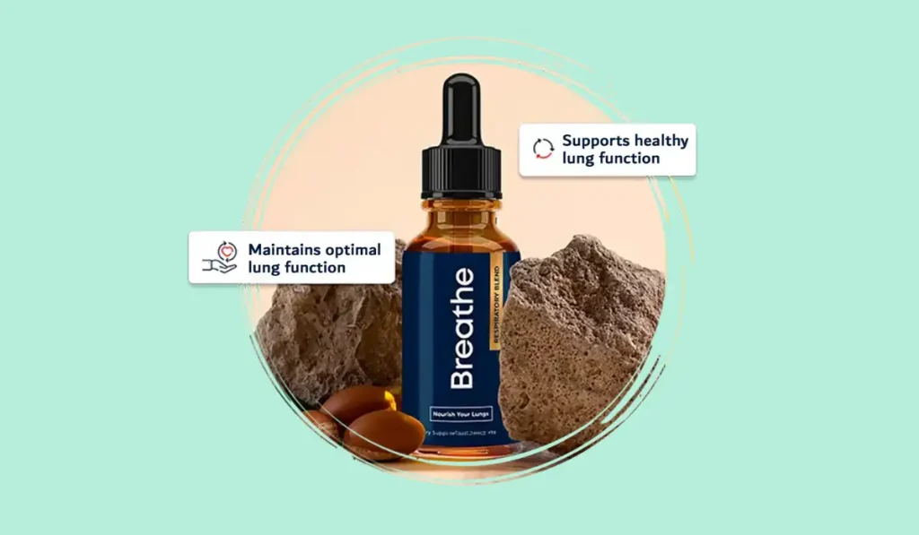 Breathe Respiratory Blend liquid drops supporting healthy lung function and optimal respiratory health