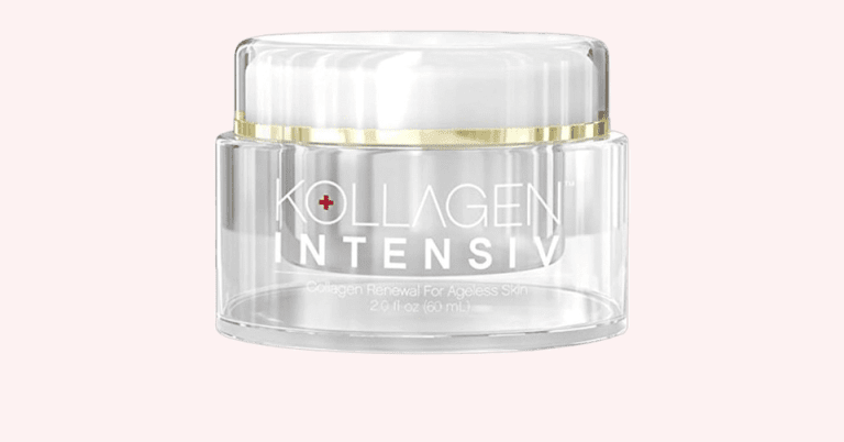 Kollagen Intensiv collagen renewal cream for ageless skin in a clear 60ml jar with gold accents