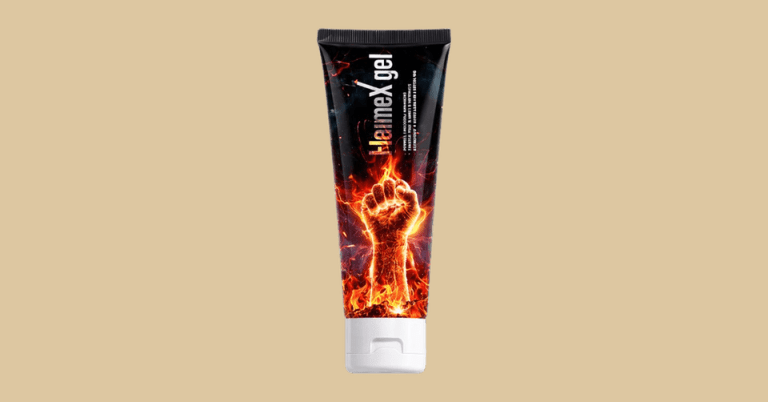 Mennex Gel tube with fiery fist design on beige background representing a male enhancement topical gel product