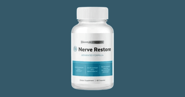 Nerve Restore Advanced Formula maximum strength dietary supplement bottle with 60 capsules for nerve health support