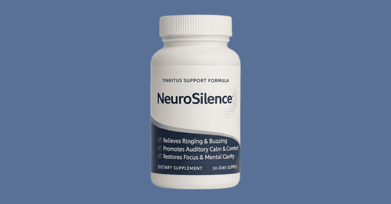 NeuroSilence tinnitus support formula dietary supplement bottle for relieving ringing buzzing and promoting mental clarity