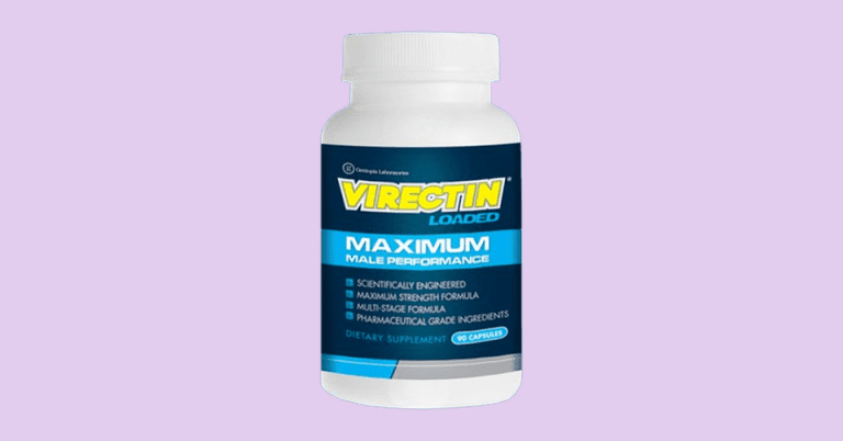 Virectin Loaded Maximum Male Performance dietary supplement bottle with 90 capsules for male enhancement review