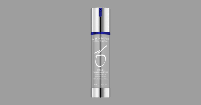 ZO Skin Health by Zein Obagi Retinol Skin Brightener 0.25% serum bottle in sleek silver packaging