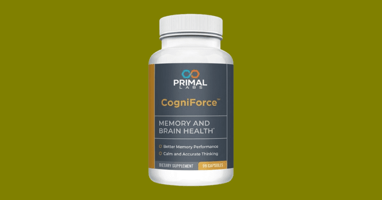 CogniForce by Primal Labs dietary supplement bottle for memory and brain health with 90 capsules