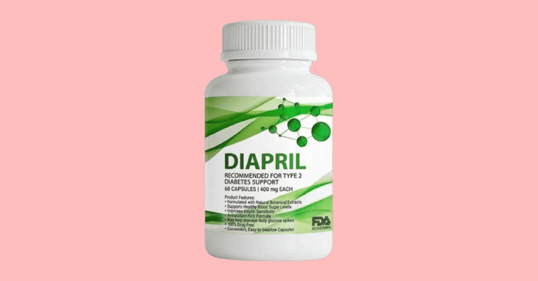 Diapril supplement bottle for Type 2 diabetes support with 60 capsules of 400mg natural botanical extract formula