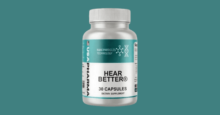 Hear Better dietary supplement bottle by USA Pharma with 30 capsules and nanoparticles technology for hearing support