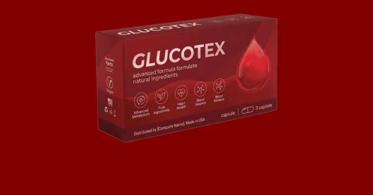 Glucotex advanced formula capsules for blood sugar balance and heart health with natural ingredients made in USA